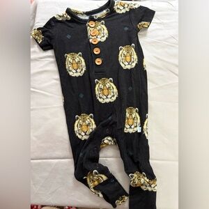 Posh Peanut Black Tiger Print One Piece